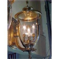 Pair Of Brass Sconces Lanterns Wall Lights #906563