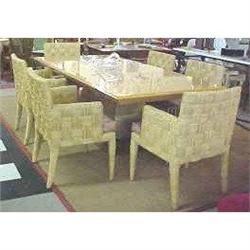 Set of Six  Designer Woven Reed Chairs #906594