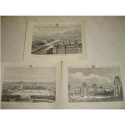 3 French antique prints of Paris, Circa 1860 #906780