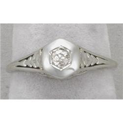 18K filigree diamond ring #915353