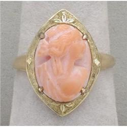 coral cameo ring #915356