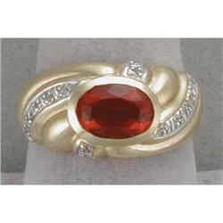 14K  fire opal and diamond ring #915364