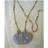 Image 1 : ANT.JADE/18K,ENAMEL & TURQUOISE PEND/CHAIN #915399