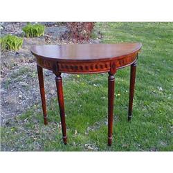demilune table W/ REMARKABLE MARQUETRY! #915411