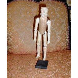 OUTSIDER ART HAND-CARVED JOINTED MAN  #915415