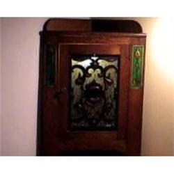 Arts & Craft Liberty Oak & Glass Corner Cabinet #915430
