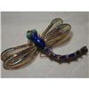 Image 1 : 14K Vermeil Turquoise Enamel Dragonfly Brooch #915521