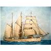 Image 1 : Vintage Schooner Ship Painting Signed #915542