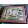 Image 1 : 1964 Sailboats In Harbor Painting Signed #915544