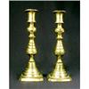 Image 1 : Antique Pair Brass Candlestick Holders Push Up #915620