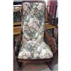 Image 1 : Highly Carved Tapestry Antique Rocker #922446