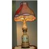 Image 1 : Exceptional Hand Painted Lamp with Pink  Shade #922455