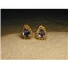 14K YG 2 CT Carat Tanzanite Diamond Earrings #922520