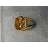 Image 1 : Estate 14K Gold Citrine Diamond Filigree Ring #922535