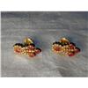 Image 1 : Rare Estate 18K Ruby Rubies Diamond Earrings #922539