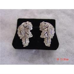 1934 Rhinestone Heavy Sterling Earrings #928576