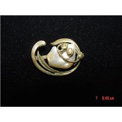 Victorian Huge 2 cm MABE  Pearl Brooch Pin #928590