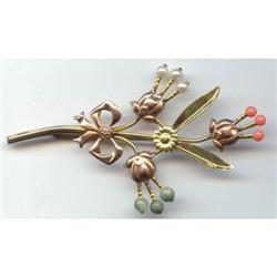 VAN DELL 12KT GF Floral Brooch #928592