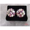 Image 1 : LISNER Pink Rhinestone Enamel Earrings #928691