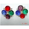 Image 1 : DAUPLAISE Multicolored Rhinestone Screwback #928749