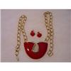 Image 1 : Red Enamel Monet Demi-Parure #928781