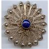 Image 1 : Silver Wirework  Lapis Pinwheel-style Brooch #928816