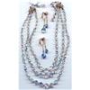 Image 1 :  3 Strand Faceted Crystal Set Necklace Earrings #928861