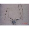 Image 1 : Estate CORO Blue Rhinestone Necklace Rhodium #928967