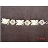 Image 1 : Art Deco Sterling Link Bracelet Floral Design #929137
