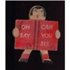 Image 1 : Hand Painted Wood Brooch Oh Say Can You See  #929294