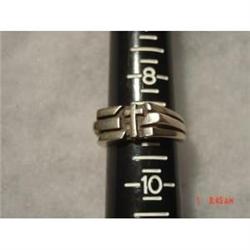 Estate Mexican Scandinavian Sterling Cross Ring #929364