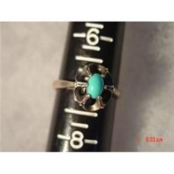 Estate CELLINI STERLING Turquoise Ring Size  7 #929368