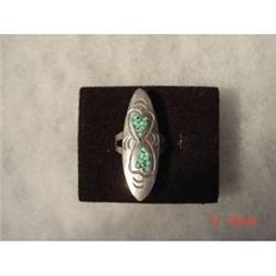 J NEZZIE Turquoise Sterling Estate Ring size #929374