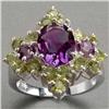 Image 1 : Amethyst Peridot Ring Sterling Silver #929784