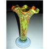 Image 1 : Fluted Handblown Spatter Glass Vase #929979