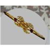 Image 1 : Antique Art Nouveau Half Moon Ruby Bar Pin #930056
