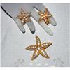 Image 1 : Star Fish Rhinestone Brooch/Pin Earrings Set #930084