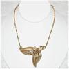 Image 1 : Vintage Corocraft Foliate Rhinestone Necklace #930141