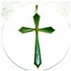 Image 1 :  Vintage Carved Green  Cross Pendant/Necklace #930212