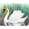 Image 1 : SWAN inside Painted Crystal SNUFF BOTTLE #930553