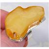 Image 1 : HUGE Slab Butter Baltic Amber Sterling Ring #930584