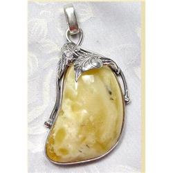 SO Fine Butter Baltic amber Silver pendant  #930843