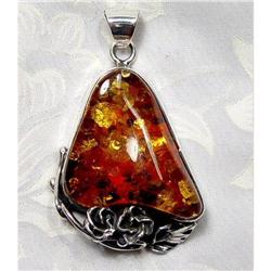 Superb Baltic amber Silver Pendant~33grams  #930844