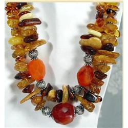 Natural Baltic Amber Necklace~Faceted #930856