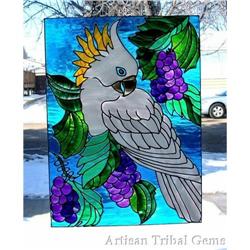  Stained Glass Painting Cockatoo Grapevine #930879
