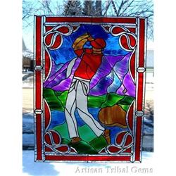  Stained Glass Painting Magnificent GOLFER #930883