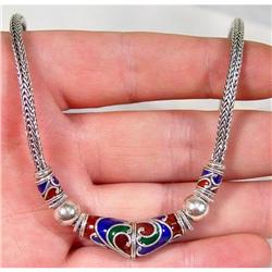 MOST Elegant THAI ENAMEL Sterling Silver #930888