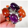 Image 1 : Whopping Carnelian Amethyst Sterling Ring~25G #930894