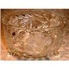 Image 1 : Cut Glass BUTTERFLIES Bowl Flowers ANTIQUE #930980