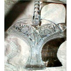 CUT Glass FLOWER Basket ANTIQUE ABCG #931051